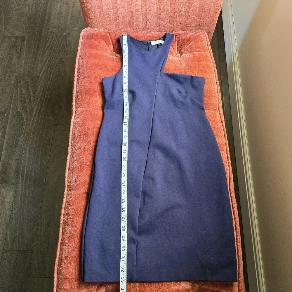 Halston Heritage Asymmetrical Neckline Purple Mini Sheath Dress Sz. S - Picture 9 of 10